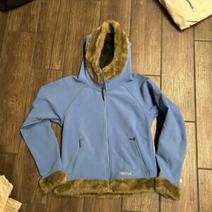 Women's Marmot blue Marmot blue fur lined jacket Small